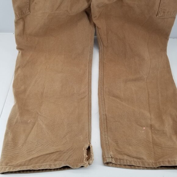 Carhartt USA R01 BRN Duck Bib Overalls Double Knee Unlined 38 x32 Distressed - Picture 12 of 15